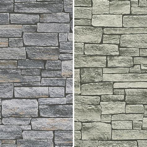 As Creation Stone Brick Wall Pattern Wallpaper Realistic Faux Effect