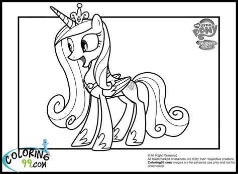 In the coloring page, you will see a color white and black but if you want, you can print it and make coloring as you like. Princess Cadence Coloring Pages | Team colors