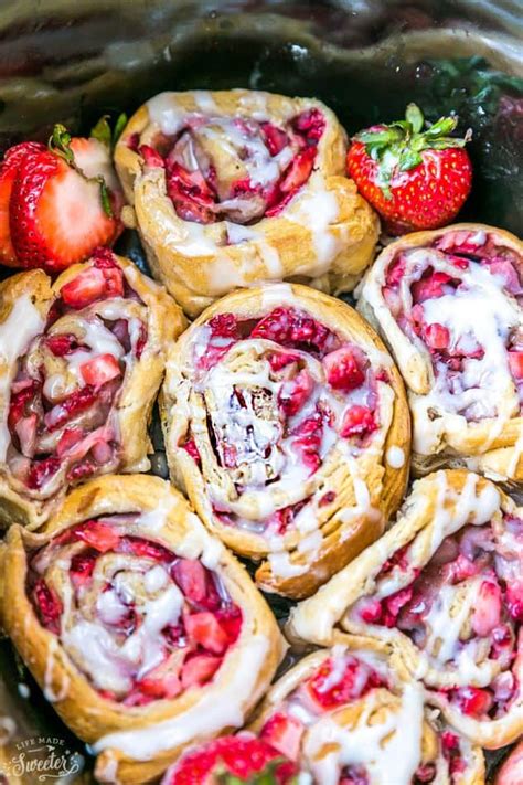 Easy Strawberry Cinnamon Rolls Oven Or Slow Cooker Video