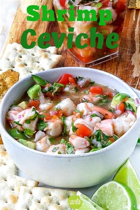 This tangy coconut lime ceviche is my favorite paleo and low carb way to serve shrimp. Mexican Shrimp Ceviche Recipe | Jodi Danen, RDN | Create Kids Club