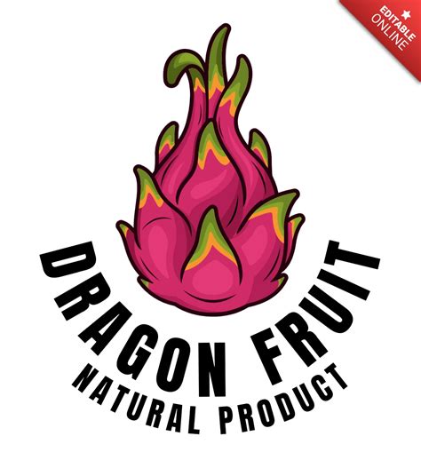 natural dragon fruit logo design template free design template