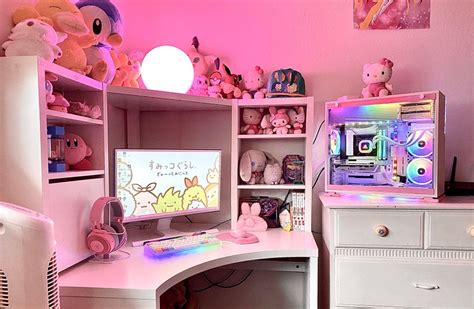 Cute Pink Aesthetic Gaming Setup Contact Pink Aesthetic On Messenger