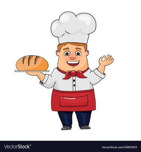 Baker With Bread Royalty Free Vector Image Vectorstock