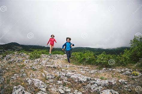 The Boy Runs Away From His Mother Stock Image Image Of Child Path