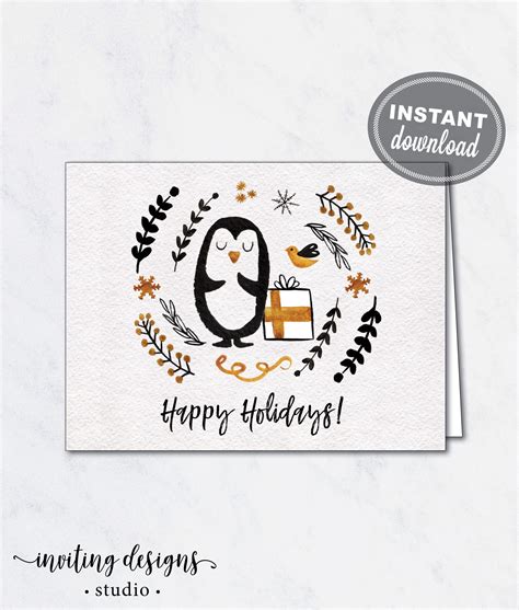 Printable Holiday Cards Christmas Cards Instant Download Etsy