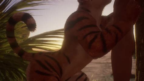 Female Tiger Orgasm Squeezes His Dick Cum Inside Wild Life Furry