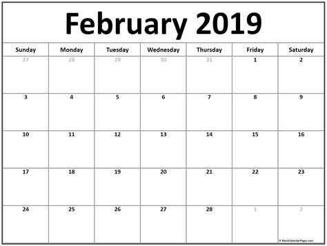 Fresh Printable February Calendar 2019 Free Printable Calendar Monthly
