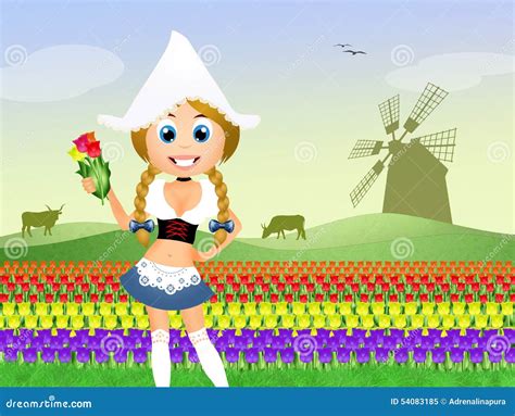 dutch girl in national costume vector illustration 24723586