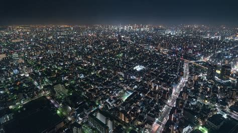 K Timelapse Sequence Of Tokyo Japan Shibuya At Night From The Sky Tree Tower Wide Angle