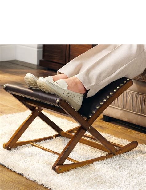 Rocking Footstool Solid Wood Adjustable Foot Rest Ebay