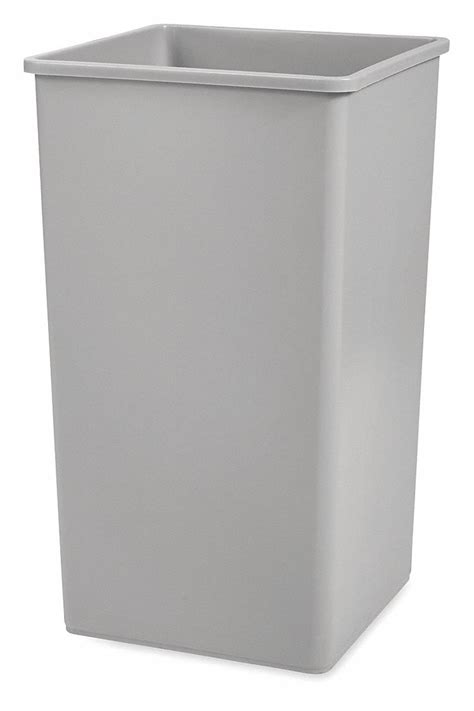 Rubbermaid Commercial Products 50 Gal Square Trash Can Plastic Gray