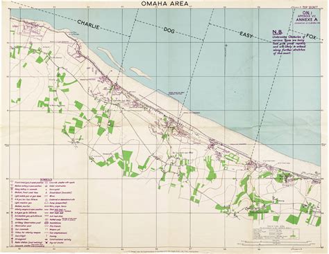 Rare Top Secret Map For The D Day Landing At Omaha Beach Rare