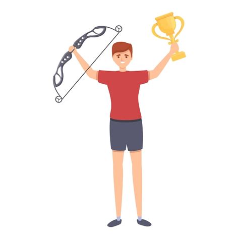 Premium Vector Archery Winner Icon Cartoon Vector Archer Man Sport Game