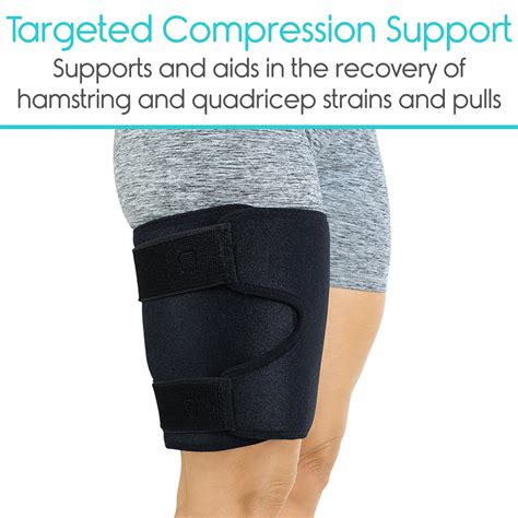 Vive Thigh Brace Hamstring Quad Wrap Adjustable Compression Sleeve