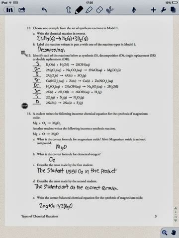 Chapter 9 balancing and types of chemical reactions. Colby Messih chemistry: Types of chemical reactions pogil