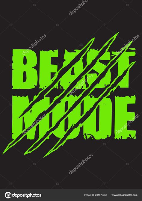 Beast Mode Hand Drawn Lettering Typography Shirt Design Vector