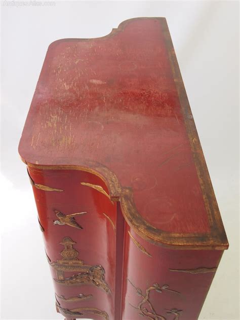 Red Lacquered Chinoiserie Side Cabinet Antiques Atlas