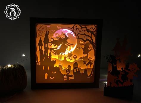Halloween Lightbox SVG Paper Cutting Template File SVG Files | Etsy