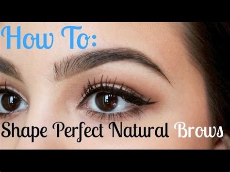 Here a long face shape looks shorter with a flat eyebrow shape. How to Shape Perfect Natural Eyebrows - YouTube