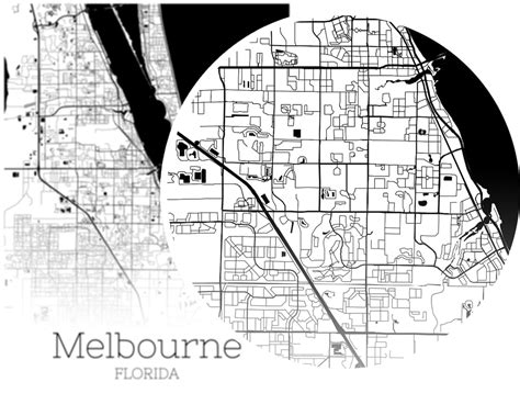 Melbourne Map INSTANT DOWNLOAD Melbourne Florida City Map Etsy