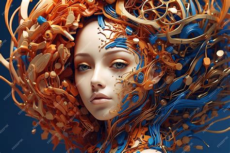premium ai image creative illustration depicting the intricate intersection of ai and human