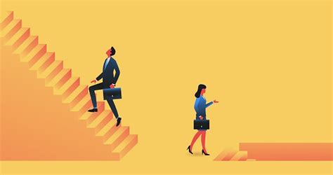 Man And Woman Comparing Career Ladders Stock Illustration Download Image Now Sex