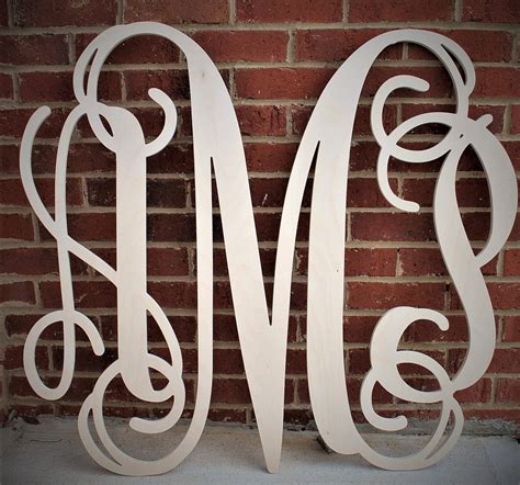 26 Wooden Vine Monogram Letters Large Wood Monogram