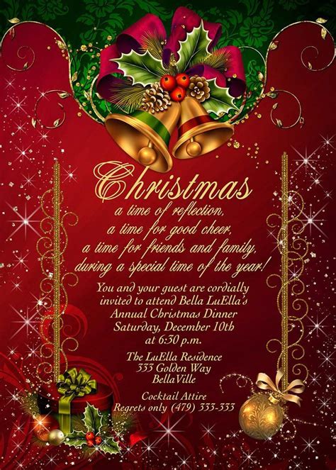 Holiday Party Christmas Party Invitations Holiday Dinner Party