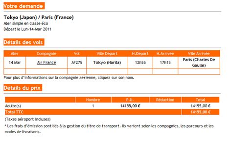 Son équipage a pour mission d'assurer le soutien logistique, en transportant une dizaine de tonnes de matériel, ainsi que le personnel nécessaire à la mission. Le billet d'avion pour revenir du Japon chez Air France, c ...