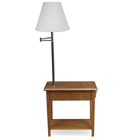 Coleman directors chair with swing table1.mov. Leick Chair Side Lamp End Table with Drawer, Medium Oak ...
