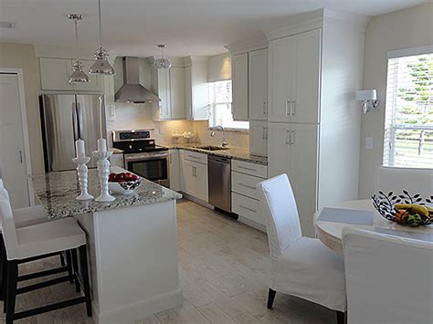 The question is, are white kitchen cabinets difficult to keep clean? Shaker White Painted Cabinets - Florida Kitchen Photos