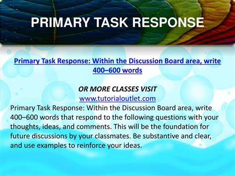 Ppt Primary Task Response Tutorialoutletdotcom Powerpoint
