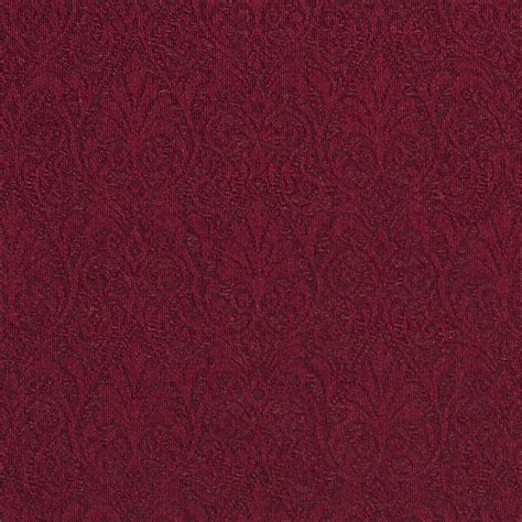Burgundy Small Floral Heirloom Damask Upholstery Fabric