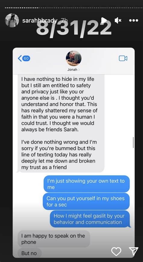 Jonah Hill S Ex Sarah Brady Shares More Alleged Text Screenshots