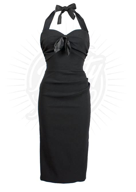 Retro 1950s Style Wiggle Dress In Black Wiggle Dress Retro Fashion