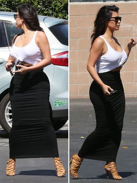 Kim Kardashian Wears Sexy White Crop Top And Tight Maxi Skirt