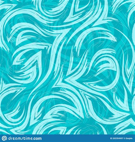 Turquoise Vector Geometric Seamless Pattern From Corners Of Flowing