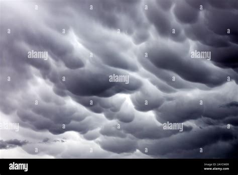 Mammatus Clouds Sky Background Stock Photo Alamy