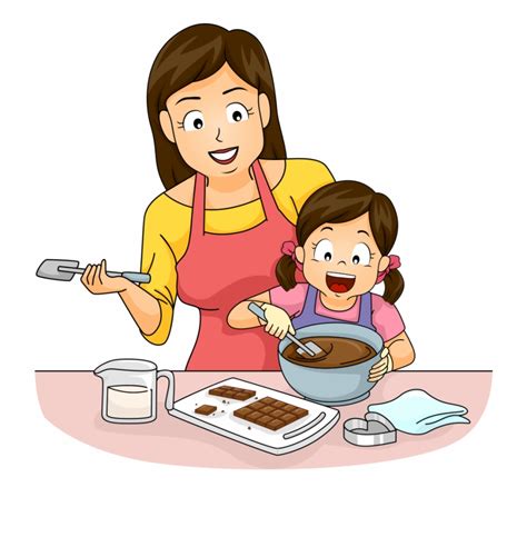 Mother Vector Cooking Mother And Daughter Cooking Clipart
