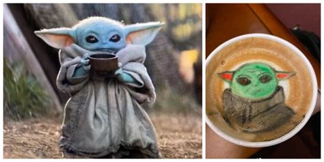Super Cute Baby Yoda Latte Art Chip And Company