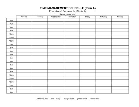 Ftu Schedule Template Found Free On The I Do Not Own This