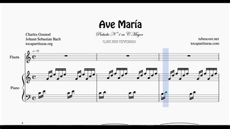 Ave María Preludio De Bach Partitura De Dúo Flauta Y Piano Youtube