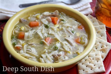 It's also quick to throw together because it uses rotisserie chicken and ready rice. paula deen creamy chicken noodle soup