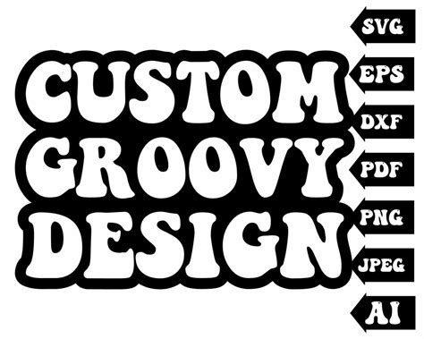 Custom Svg Custom Wavy Stacked Svg Customized Groovy Wavy Text Svg