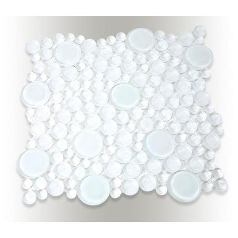 Spotless and beautiful, these marble circle tiles are the future. Spa Super White Circles Glass Tile | White glass tile ...