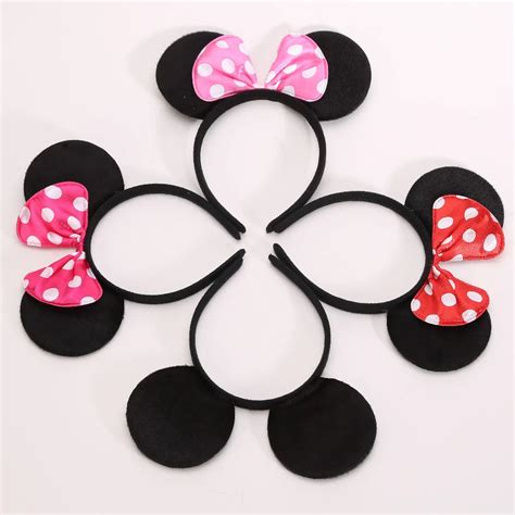 Mickey Minnie Mouse Costume Deluxe Fabric Ears Headband Set Of 12 In