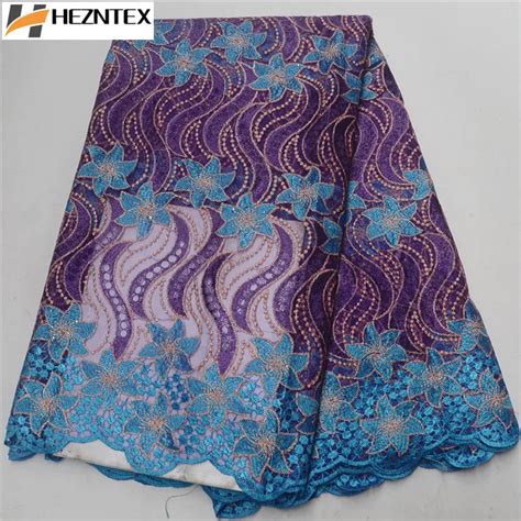 Latest Nigerian Swiss Voile Laces Fabrics High Quality African Purple Laces Fabric For Wedding