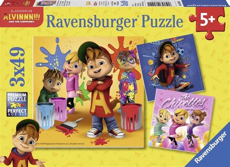 Ravensburger Puzzel Alvin And The Chipmunks Drie Puzzels 49 Stukjes