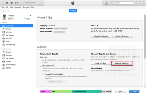 Process for restoring an itunes library How to Restore your iPhone or iPad Backup from iTunes