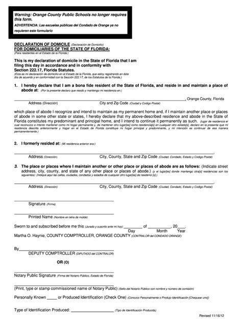 Declaration Of Domicile Form Florida Fill Online Printable Fillable